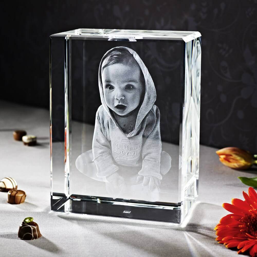 Babyfotos Glasgravur