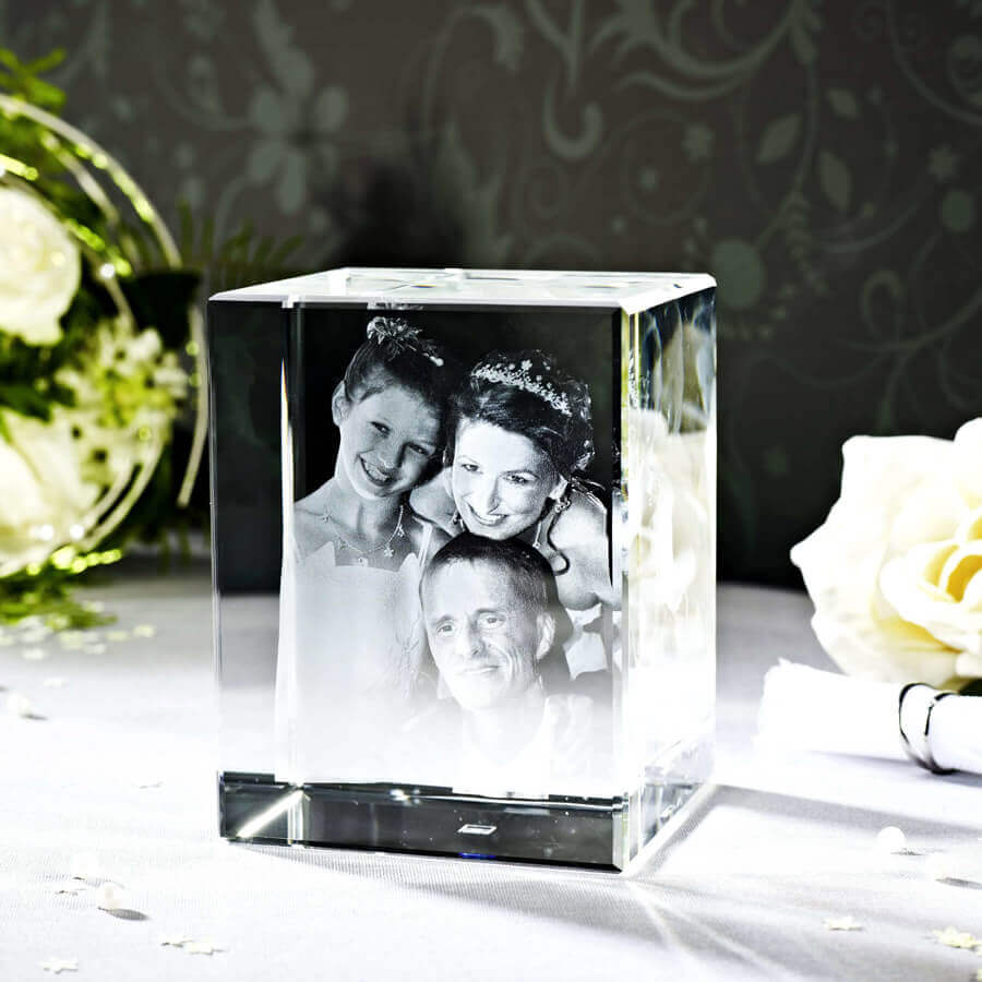 Hochzeitsbild Lasergravur in Glas